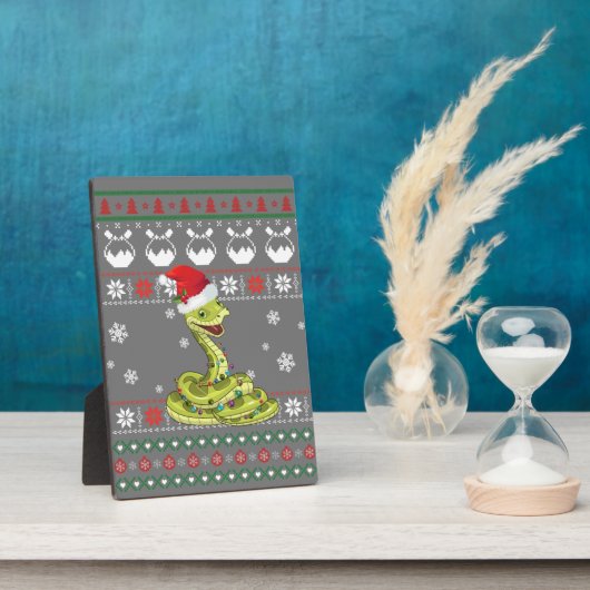 Niedlich Snake Ugly Sweater Christmas Light Pajama Fotoplatte (Seite)