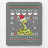 Niedlich Snake Ugly Sweater Christmas Light Pajama Mousepad (Vorne)