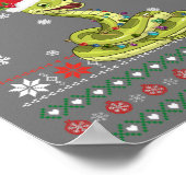 Niedlich Snake Ugly Sweater Christmas Light Pajama Poster (Ecke)