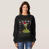 Niedlich Snake Ugly Sweater Christmas Light Pajama Sweatshirt (Vorne ganz)