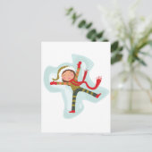 Niedlich Snow Angel Girl Postkarte (Stehend Vorderseite)