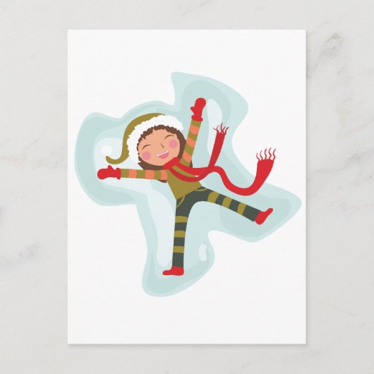 Niedlich Snow Angel Girl Postkarte (Vorderseite)