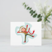 Niedlich Snow Angel Girl Postkarte (Stehend Vorderseite)