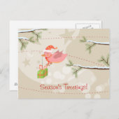 Niedlich Snow Bird Weihnachtspostkarte Feiertagspostkarte (Vorne/Hinten)