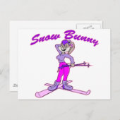 Niedlich Snow Bunny Postkarte (Vorne/Hinten)