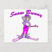 Niedlich Snow Bunny Postkarte (Vorderseite)
