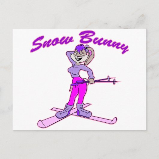 Niedlich Snow Bunny Postkarte (Vorderseite)