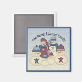 Niedlich Snow Family Magnet (Vorderseite/Rückseite)