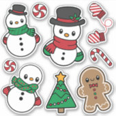 Niedlich Snow Pals Vinyl Aufkleber (Vorderseite)