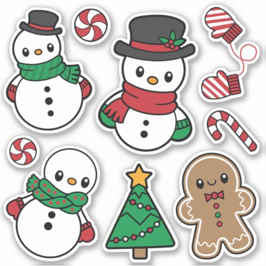 Niedlich Snow Pals Vinyl Aufkleber (Vorderseite)