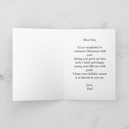 Niedlich Snow Vater & Son Frohe Weihnachtskarte Karte (Innenseite)