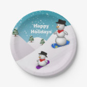 Niedlich Snowboarden Pappteller (Vorderseite)