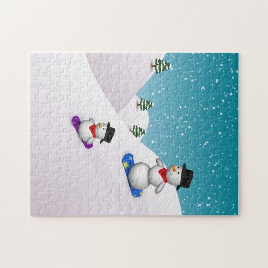 Niedlich Snowboarden Puzzle (Horizontal)