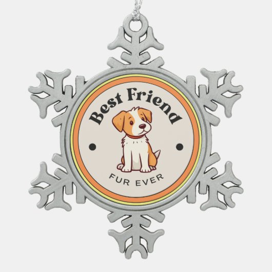 NIEDLICH! Snowflake Ornament - Bester Freund Fur a (Vorderseite)