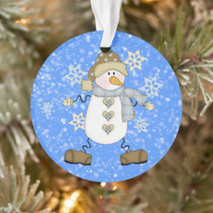 Niedlich Snowflake Weihnachten Snowman Personalisi Ornament