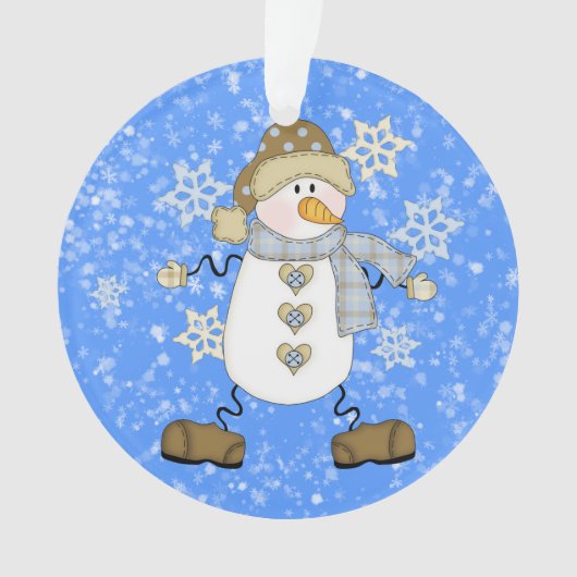 Niedlich Snowflake Weihnachten Snowman Personalisi Ornament (Vorderseite)