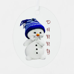 Niedlich Snowman 1. Weihnachtsfeier Ornament Aus Metall