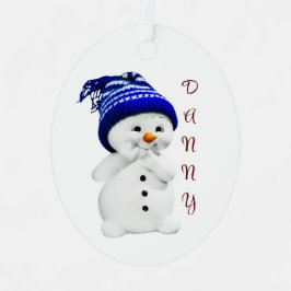 Niedlich Snowman 1. Weihnachtsfeier Ornament Aus Metall