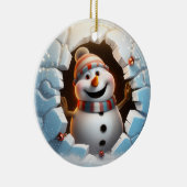 Niedlich Snowman 3D Keramik Ornament (Rechts)