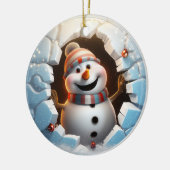 Niedlich Snowman 3D Keramik Ornament (Links)