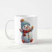 Niedlich Snowman Aquamarin Orange Winter Kaffeepau Kaffeetasse (Links)