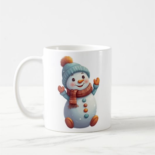 Niedlich Snowman Aquamarin Orange Winter Kaffeepau Kaffeetasse (Links)
