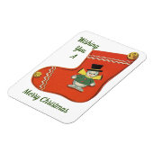 Niedlich Snowman auf Strumpf Magnet (Linke Seite)