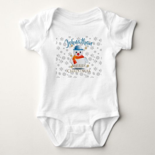 Niedlich Snowman Baby Strampler (Vorderseite)