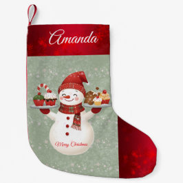Niedlich Snowman Baker Weihnachts-Strumpf Kleiner Weihnachtsstrumpf