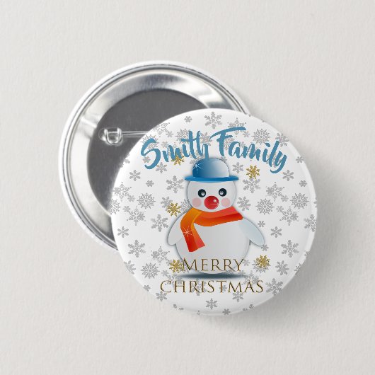 Niedlich Snowman Button (Vorne & Hinten)