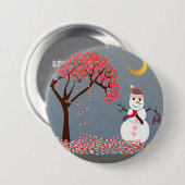 Niedlich Snowman Button (Vorne & Hinten)