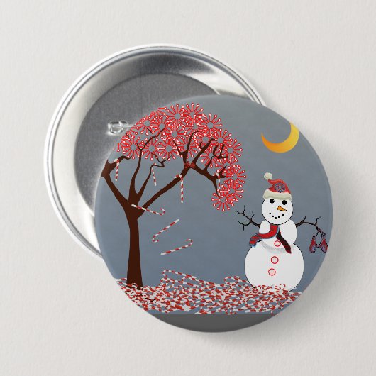Niedlich Snowman Button (Vorne & Hinten)