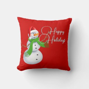 Niedlich Snowman Christmas Red Kissen
