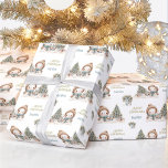 Niedlich Snowman Christmas Vintager Name Geschenkpapier<br><div class="desc">Niedliche Weihnachtsverpackung mit einem niedlichen Vintagen Schneemann in blau auf dem weißen Hintergrund für Kleinkinder. Personalisieren Sie den Text einfach. Bitte besuchen Sie den Laden für die komplette Produktreihe,  die verfügbar ist - Kate Eden Art</div>