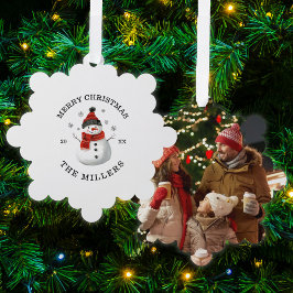 Niedlich Snowman Custom Christmas Foto Keepake Car Ornament Karte