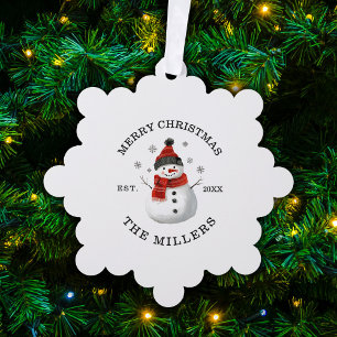 Niedlich Snowman Custom Christmas Ornament Karte