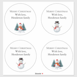 Niedlich Snowman Custom-Cut Vinyl Sticker