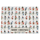 Niedlich Snowman Custom Frohe Weihnachten Große Geschenktüte (Vorderseite)