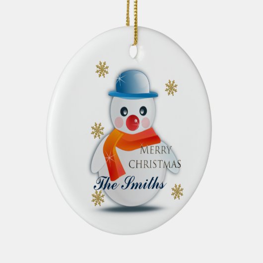 Niedlich Snowman Custom Keramik Ornament (Rechts)