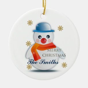 Niedlich Snowman Custom Keramik Ornament