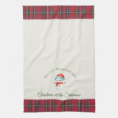 Niedlich Snowman Custom Name Weihnachten Geschirrtuch (Vertikal)