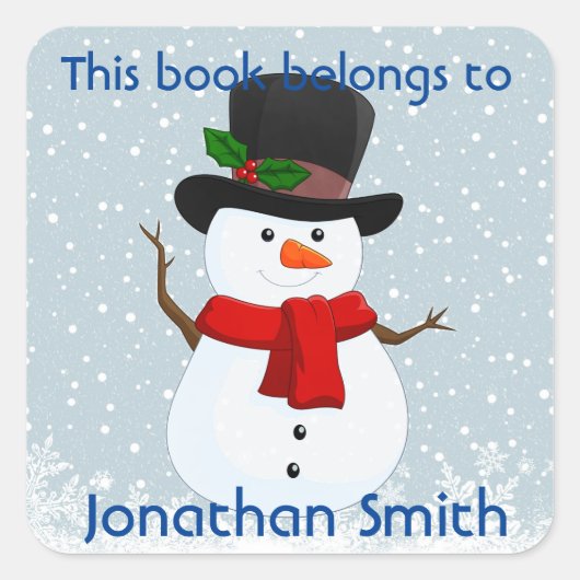 Niedlich Snowman Design Buchzeichen Sticker (Vorderseite)