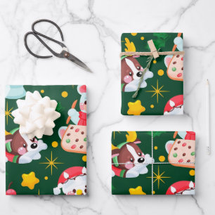 Niedlich Snowman Dog Weihnachten Geschenkpapier Set