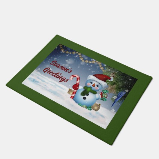 Niedlich Snowman Door Mat Fußmatte (Schrägansicht)