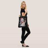 Niedlich Snowman Drink Kaffee Winter Snowflake Wei Tasche (Am Model)