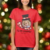 Niedlich Snowman Face Custom Foto Snowbuddy T-Shirt