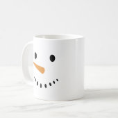 Niedlich Snowman Face Holiday Weihnachten Tasse (Vorderseite Links)
