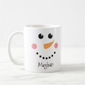 Niedlich Snowman Face - individuelle Name Kaffeetasse (Links)