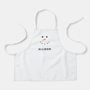 Niedlich Snowman Face Personalisiert Kids Schürze