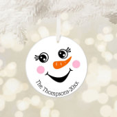 Niedlich Snowman Face Personalisierte Ornamente